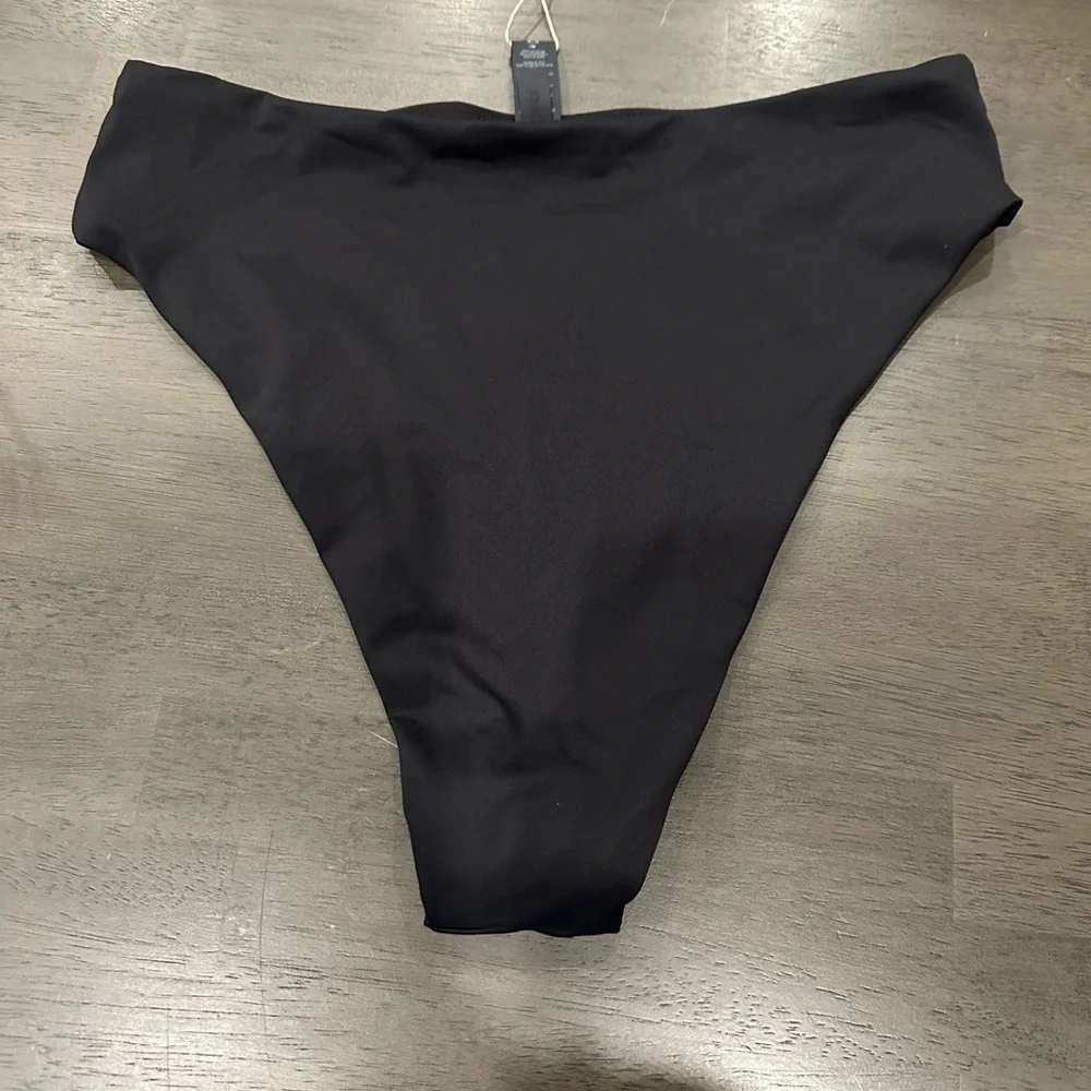 SKIMS SIGNATURE SWIM MID WAIST BOTTOM ONYX SIZE M And S